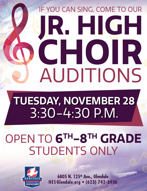 Jr High Choir Auditions at HES Schools Glendale