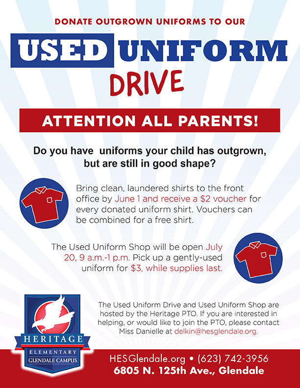 Parents: Donate to Our Used Uniform Drive