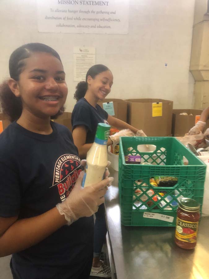 Student Council at St. Mary's Food Bank Heritage Elementary Schools