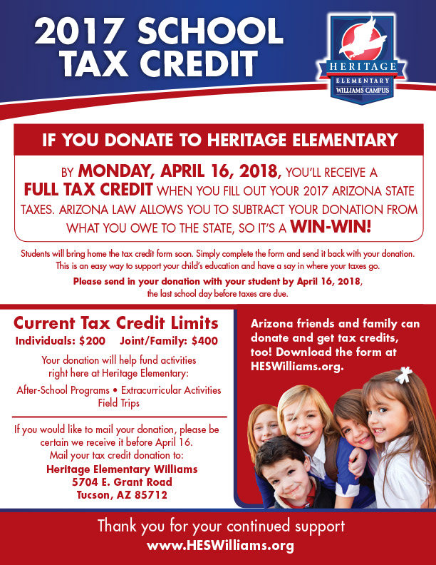 Receive Full Tax Credit Flyer HES Williams
