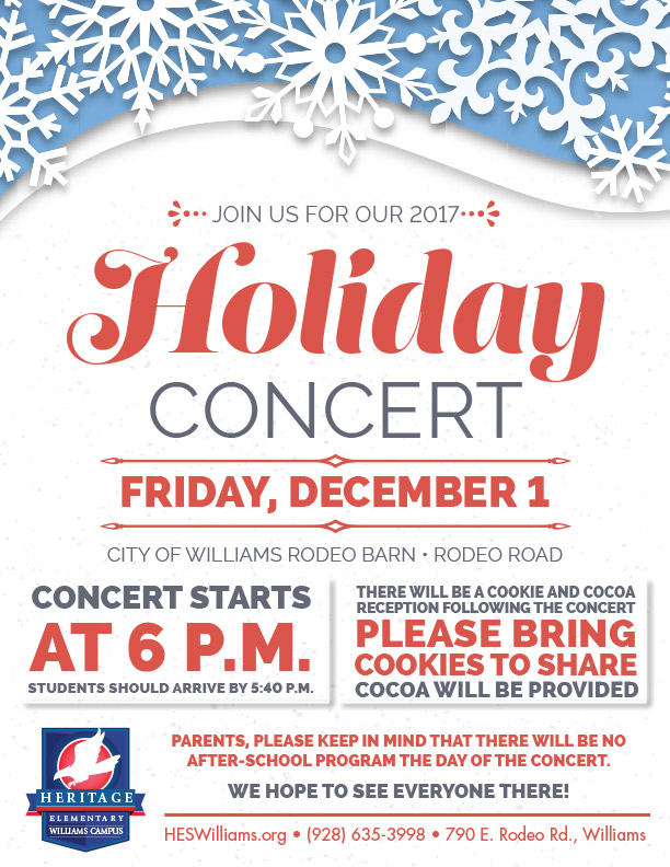 Holiday Concert Flyer HES Williams